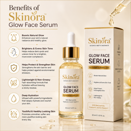 Glow face with Skinora Serum