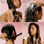 Four-step EverPure routine showing pre-shampoo, shampoo, conditioner and oil-in-serum